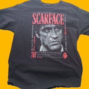 Large T-shirt Mens Scarface Movie Graphic T-Shirt Black Cotton L/G